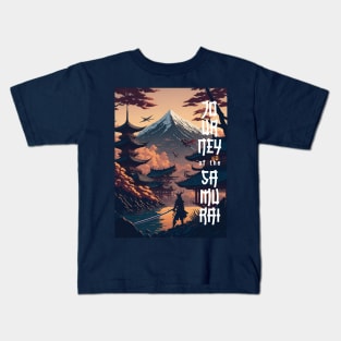 Futuristic Samurai: A Journey Through Time and Tradition Kids T-Shirt